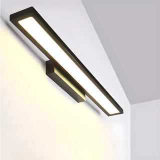 Sleek Modern Black Rectangular LED Vanity Light Zawala Image - 4
