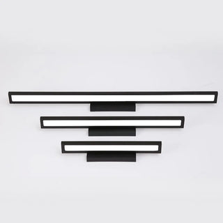 Sleek Modern Black Rectangular LED Vanity Light Zawala Image - 7