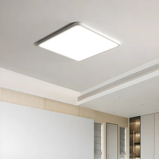 ZOWALA - Modern Rectangular LED Ceiling Light White Slim Flush 35.5" Image - 3