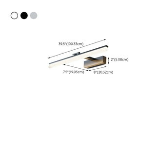 White Rectangular Modern LED Metal Vanity Light Zawala Image - 15