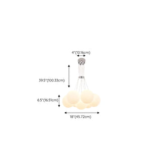 ZOWALA - White Resin Bubble Multi-Light Chandelier #size