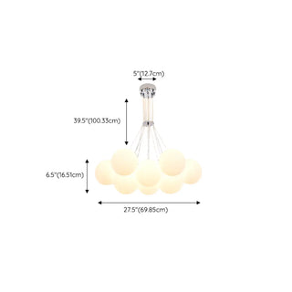 ZOWALA - White Resin Bubble Multi-Light Chandelier Image - 16