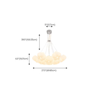ZOWALA - White Resin Bubble Multi-Light Chandelier Image - 17