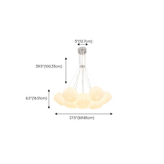 ZOWALA - White Resin Bubble Multi-Light Chandelier Image - 18