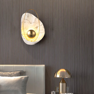Artistic Resin Shade Black Geometric Metal Wall Lamp Zawala Image - 1