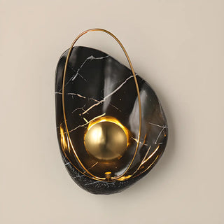 Artistic Resin Shade Black Geometric Metal Wall Lamp Zawala Image - 6