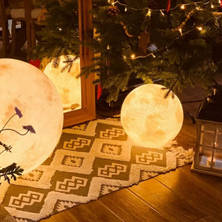 Modern White Moon Sphere Floor Lamp with Rocker Switch Zawala Image - 11