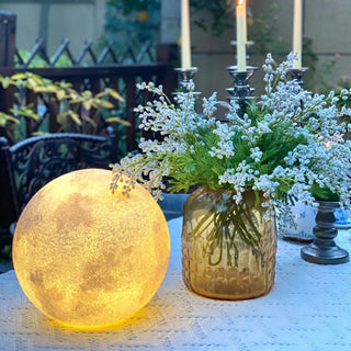 Modern White Moon Sphere Floor Lamp with Rocker Switch Zawala Image - 12