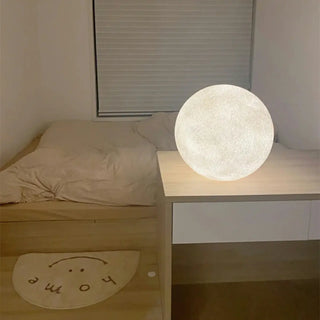 Modern White Moon Sphere Floor Lamp with Rocker Switch Zawala Image - 13