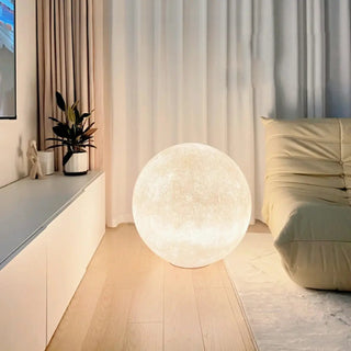 Modern White Moon Sphere Floor Lamp with Rocker Switch Zawala Image - 4