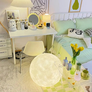 Modern White Moon Sphere Floor Lamp with Rocker Switch Zawala Image - 7