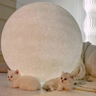 Modern White Moon Sphere Floor Lamp with Rocker Switch Zawala Image - 8