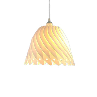 ZOWALA - Sculptural Dining Room White Resin Swirl Pendant Light Image - 12