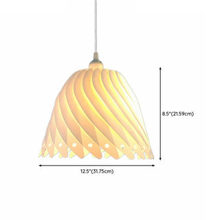 ZOWALA - Sculptural Dining Room White Resin Swirl Pendant Light #size