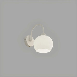 ZOWALA - Modern White Ribbed Glass Dome Wall Sconce Image - 4