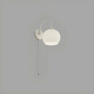 ZOWALA - Modern White Ribbed Glass Dome Wall Sconce Image - 6