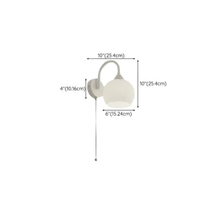ZOWALA - Modern White Ribbed Glass Dome Wall Sconce Image - 9