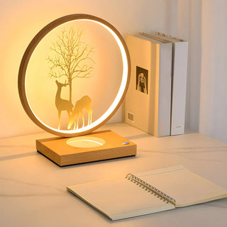 Stylish Creative Deer Silhouette Circle Table Lamp Zawala Image - 1