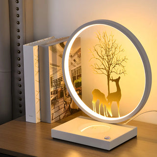 Stylish Creative Deer Silhouette Circle Table Lamp Zawala Image - 3