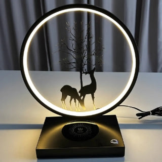 Stylish Creative Deer Silhouette Circle Table Lamp Zawala Image - 4