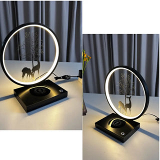 Stylish Creative Deer Silhouette Circle Table Lamp Zawala Image - 5
