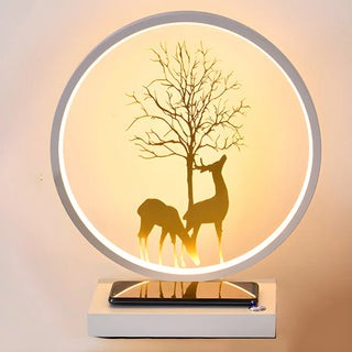 Stylish Creative Deer Silhouette Circle Table Lamp Zawala Image - 6