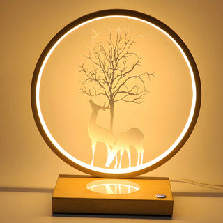 Stylish Creative Deer Silhouette Circle Table Lamp Zawala Image - 7