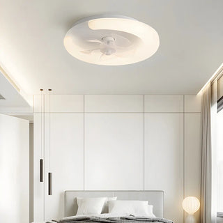 ZOWALA - Modern White Ring LED Ceiling Fan with Light Image - 1
