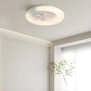 ZOWALA - Modern White Ring LED Ceiling Fan with Light Image - 10