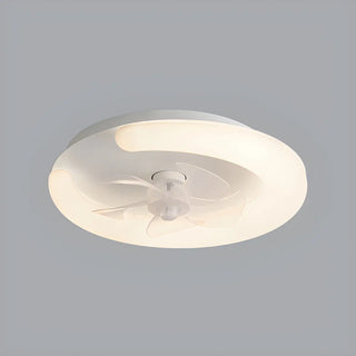 ZOWALA - Modern White Ring LED Ceiling Fan with Light Image - 11