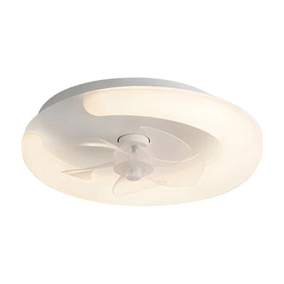 ZOWALA - Modern White Ring LED Ceiling Fan with Light Image - 12