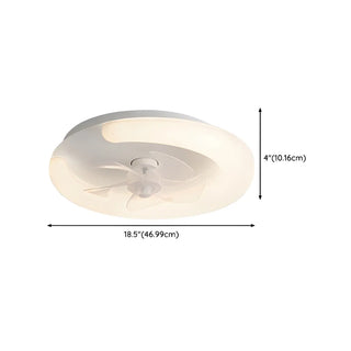ZOWALA - Modern White Ring LED Ceiling Fan with Light #size