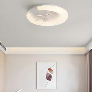 ZOWALA - Modern White Ring LED Ceiling Fan with Light Image - 2