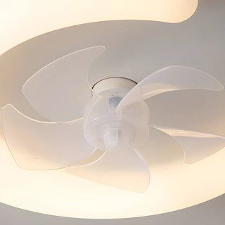 ZOWALA - Modern White Ring LED Ceiling Fan with Light Image - 4