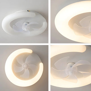 ZOWALA - Modern White Ring LED Ceiling Fan with Light Image - 5