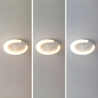 ZOWALA - Modern White Ring LED Ceiling Fan with Light Image - 6