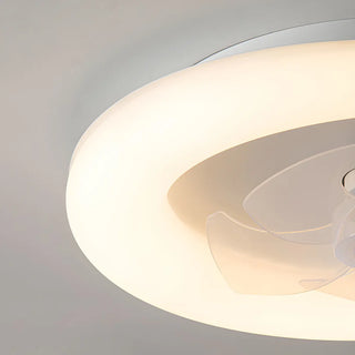 ZOWALA - Modern White Ring LED Ceiling Fan with Light Image - 7