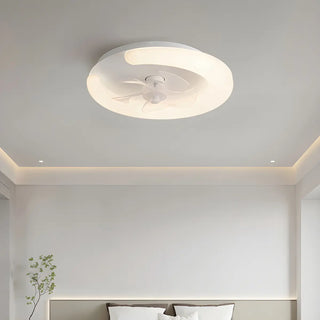 ZOWALA - Modern White Ring LED Ceiling Fan with Light Image - 8