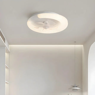 ZOWALA - Modern White Ring LED Ceiling Fan with Light Image - 9