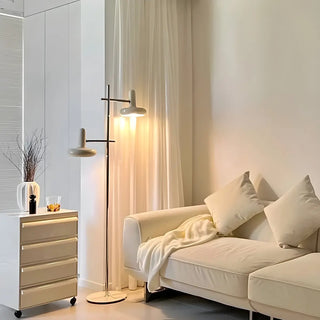 Adjustable 2-Light White Cone Modern Floor Lamp Zawala Image - 3