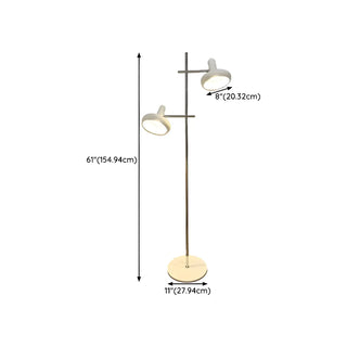 Adjustable 2-Light White Cone Modern Floor Lamp Zawala #size