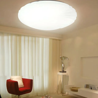 Modern White Round Medium Flush Mount Ceiling Light Zawala Image - 1