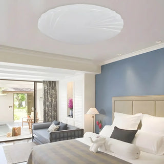 Modern White Round Medium Flush Mount Ceiling Light Zawala Image - 2