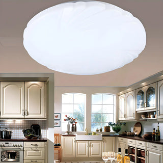 Modern White Round Medium Flush Mount Ceiling Light Zawala Image - 3