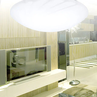 Modern White Round Medium Flush Mount Ceiling Light Zawala Image - 7