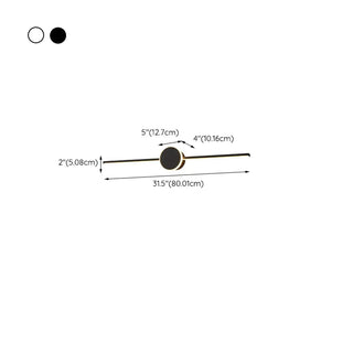 Modern Circular Black Bathroom Vanity Mirror Light #size