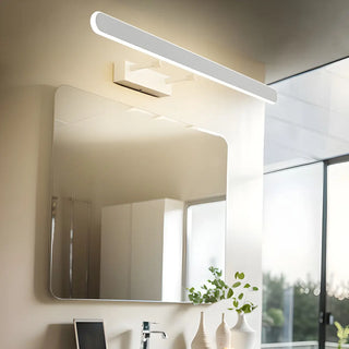 White Modern Rectangular Wall Bathroom Vanity Light Zawala Image - 2