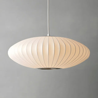 ZOWALA - Modern White Silk Oval Dining Room Pendant Light Image - 2