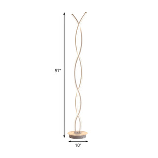 Modern LED Bedroom White Spiral Acrylic Floor Lamp Zawala Image - 10