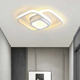 ZOWALA - Modern White Square 3-Light Flush Mount Light Image - 1